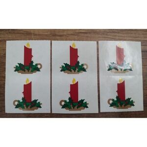 Rare Mrs Grossman's CHRISTMAS CANDLE Stickers Vintage 1991 VINTAGE 6 Count S277